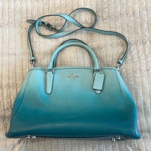 COACH Ombré bag, Teal/Aqua Blue 12”x8.5”x6”